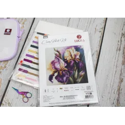 Kit de point de croix compté "Iris Burgermeister" 22x22cm SB7023