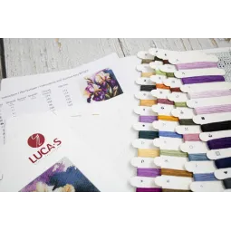 Kit de point de croix compté "Iris Burgermeister" 22x22cm SB7023