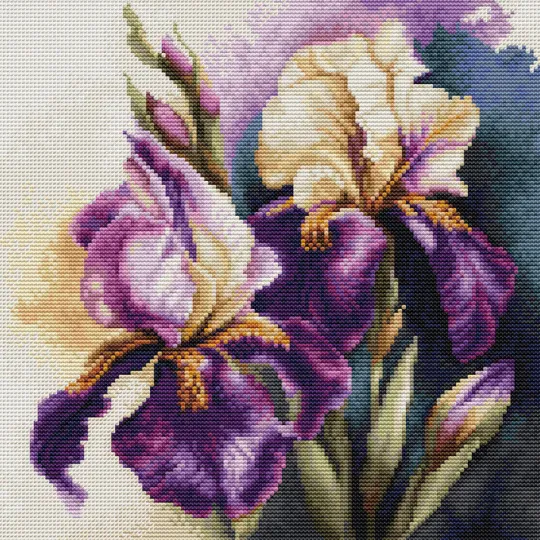 Kit au point de croix compté "Iris Burgermeister" 22x22cm SB7023