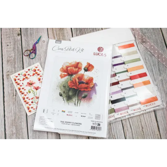 Counted Cross Stitch kit "The Poppy Flowers" 21x21cm SB7024