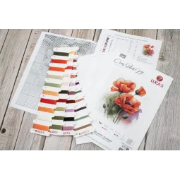 Набор для вышивания крестиком "Маки" 21x21см SB7024