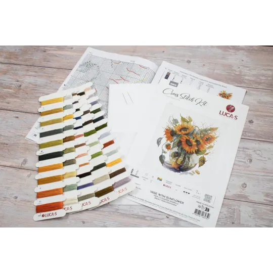 Counted Cross Stitch kit "Vase with Sunflower" 24x27cm SB7025