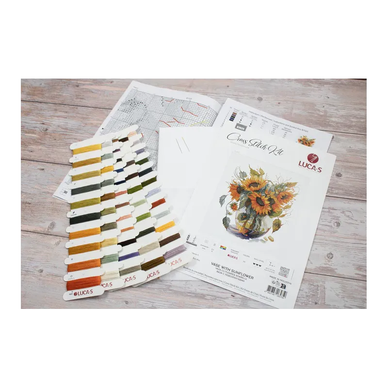 Counted Cross Stitch kit "Vase with Sunflower" 24x27cm SB7025