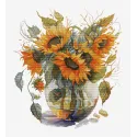 Counted Cross Stitch kit "Vase with Sunflower" 24x27cm SB7025