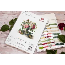 Siuvinėjimo kryželiu rinkinys "Vaza su rožėmis" 31x30cm SB7026