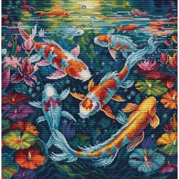 Kit de point de croix compté "L'aquarium" 25x26cm SBU5030
