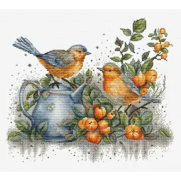 Kit de point de croix compté "Chant des oiseaux" 26x23cm SBU5031