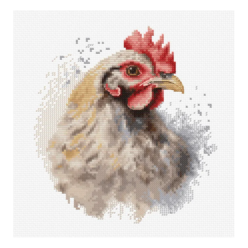Counted Cross Stitch Kit with Hoop Included "The Chicken" 15x16cm SBC216