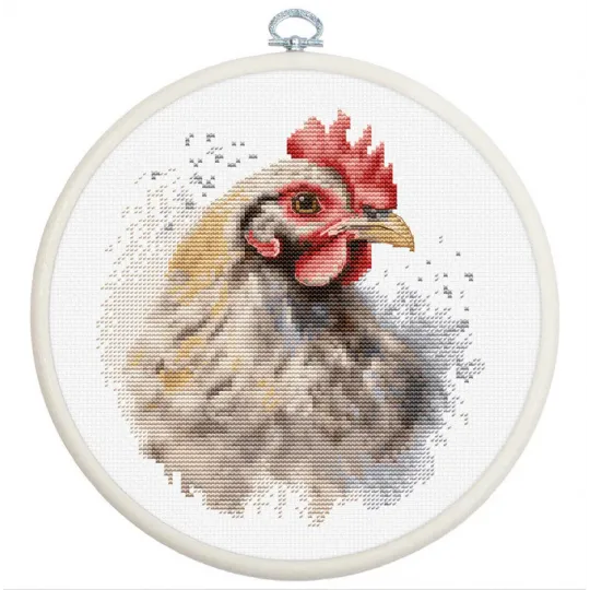 Counted Cross Stitch Kit with Hoop Included "The Chicken" 15x16cm SBC216