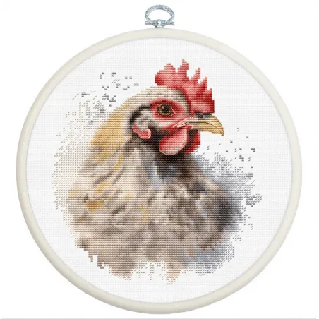 Counted Cross Stitch Kit with Hoop Included "The Chicken" 15x16cm SBC216