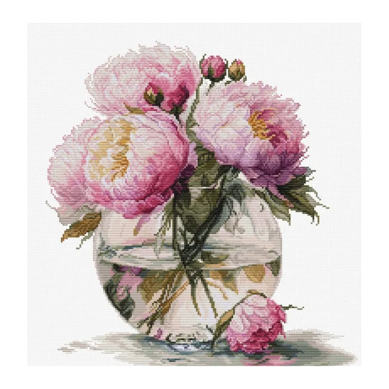 Counted Cross Stitch Kit "Bouquet of Peonies" 29x31 cm SB7028