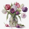 Counted Cross Stitch Kit "Bouquet of Tulips" 30x31 cm SB7029