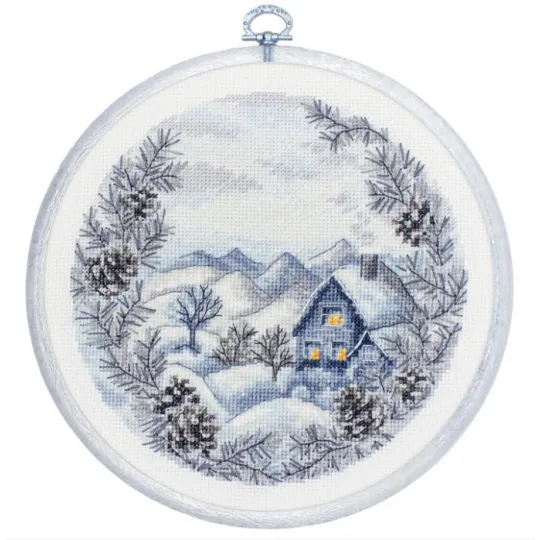 Zählkreuzstich-Set mit Stickrahmen "Der Winter" 17x17 cm SBC218