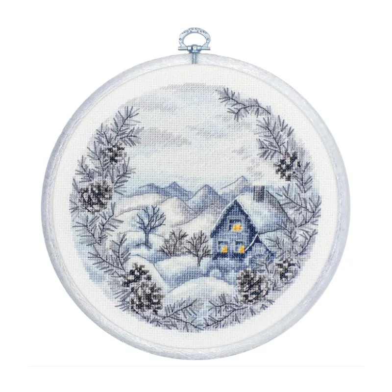 Zählkreuzstich-Set mit Stickrahmen "Der Winter" 17x17 cm SBC218