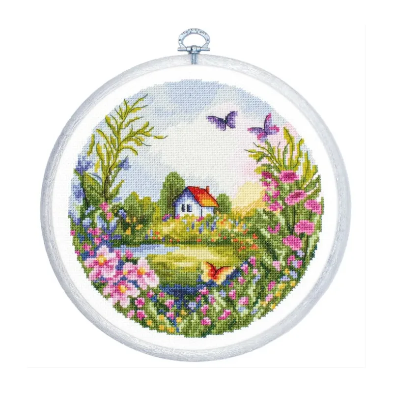 Gezählter Kreuzstichsatz mit Rahmen "The Summer" 17x17 cm SBC220