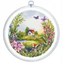 Gezählter Kreuzstichsatz mit Rahmen "The Summer" 17x17 cm SBC220