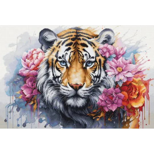 Kit de point de croix compté "Vie sauvage du prédateur" 48x32 cm SBU5033