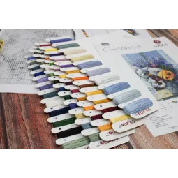 Zählstoff-Kreuzstich-Set "Bouquet mit Stiefmütterchen" 25x36cm SB7030