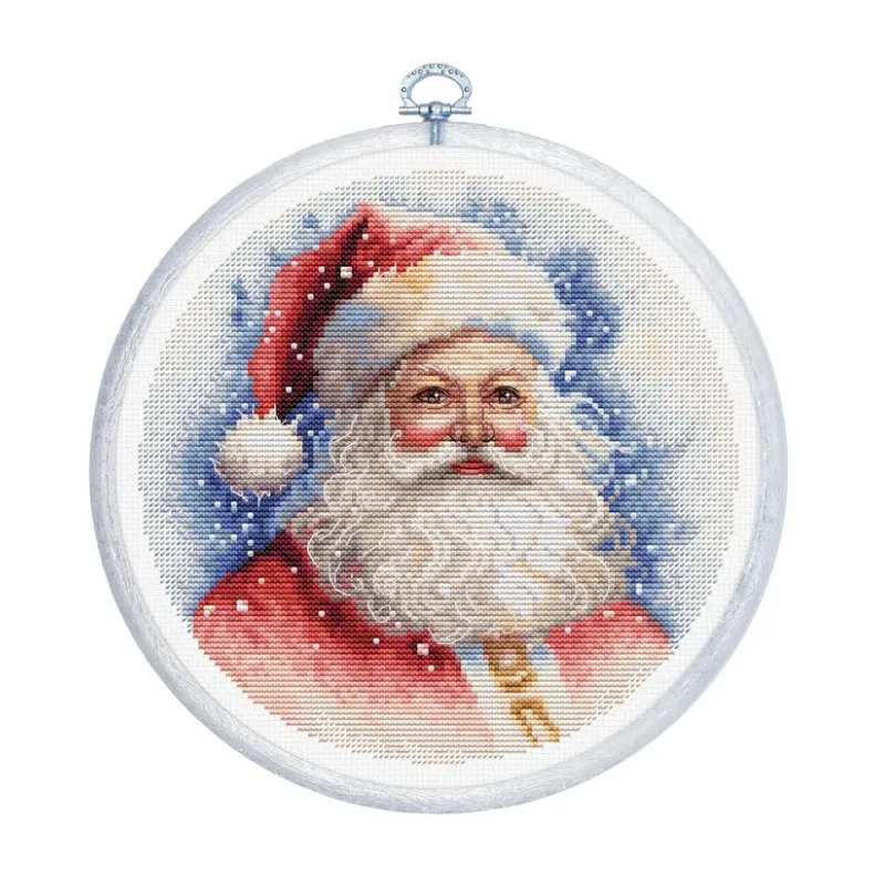 Skaičiuojamo kryželio rinkinys su lankeliu "Santa" 17x17cm SBC224