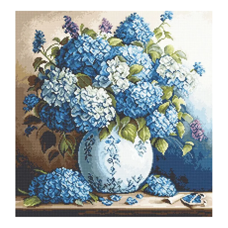 Petit Point Kit "Vase with Hydrangeas" 20x21cm SG700