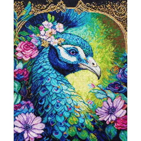 Gezählter Kreuzstich-Set "Stolzes Cerulean" 25x32cm SBU5035