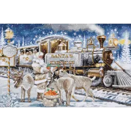Counted Cross Stitch Kit "Santa’s Express White" 54x35cm SBU5038