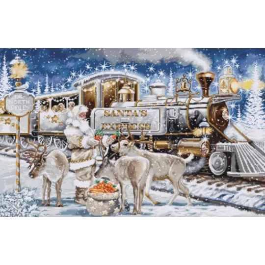 Zählkreuzstich-Set "Santa's Express White" 54x35cm SBU5038