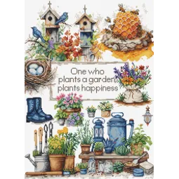 Kit de point de croix compté "Plantes de jardin" 29x40cm SB2424