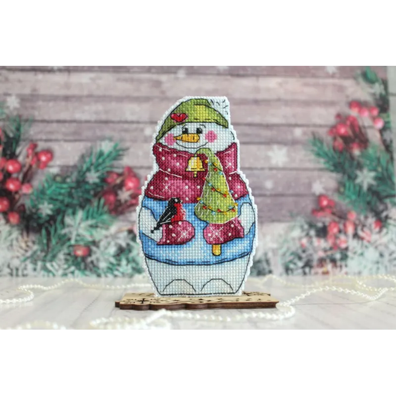 Bonhomme de neige avec sapin de Noël SR-843