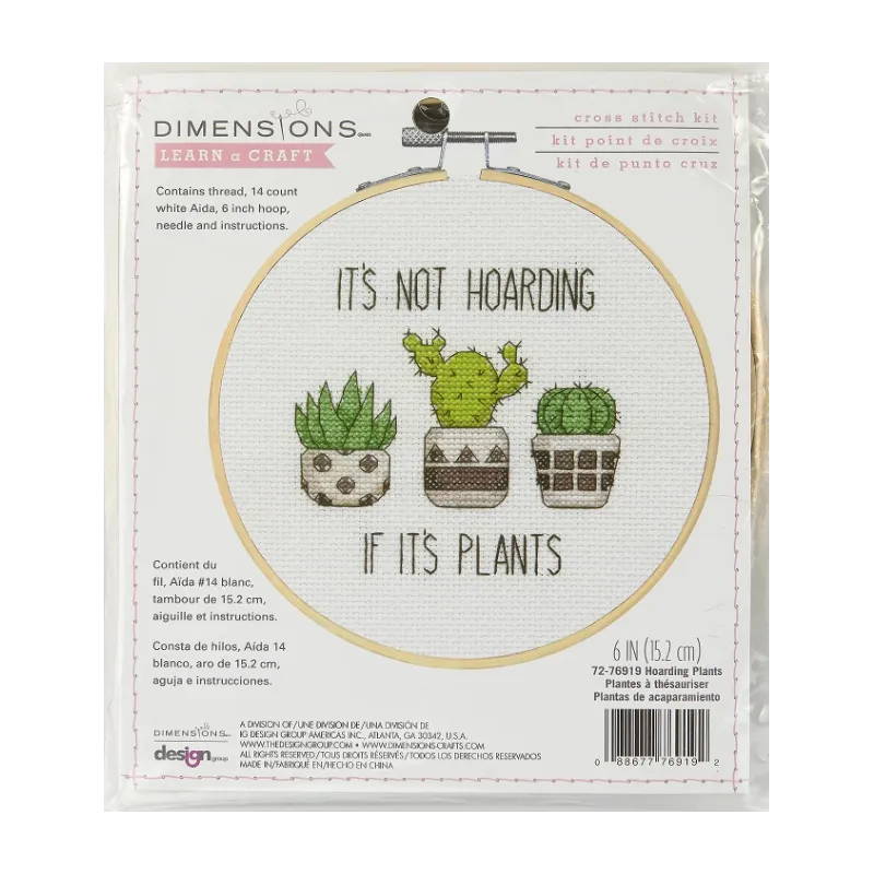 Cross Stitch Kit for Beginners "Hoarding Plants" D72-76919