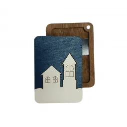 Étui à aiguilles en bois "Maisons d'hiver" KF056/71