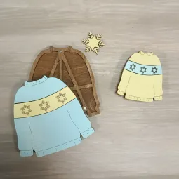 Деревянный футляр для игл "Желтый свитер" KF056/80