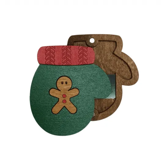 Wooden needle case "Christmas  mitten" KF056/83