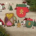 Étui à aiguilles en bois "Moufles de Noël" KF056/83