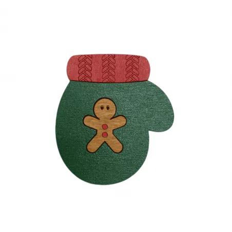 Étui à aiguilles en bois "Moufles de Noël" KF056/83