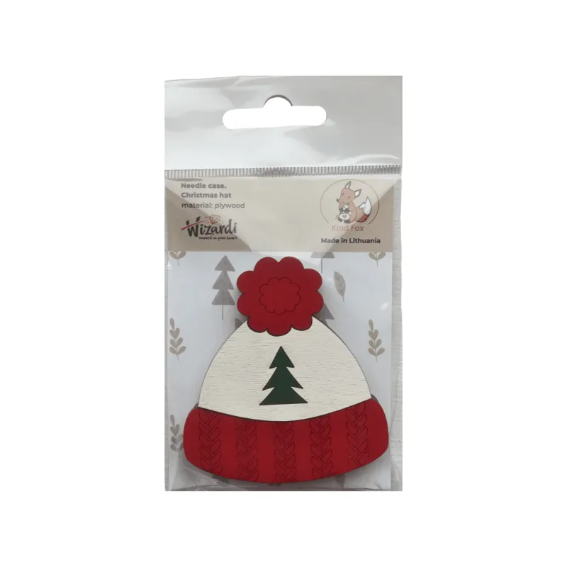 Wooden needle case "Christmas hat" KF056/85