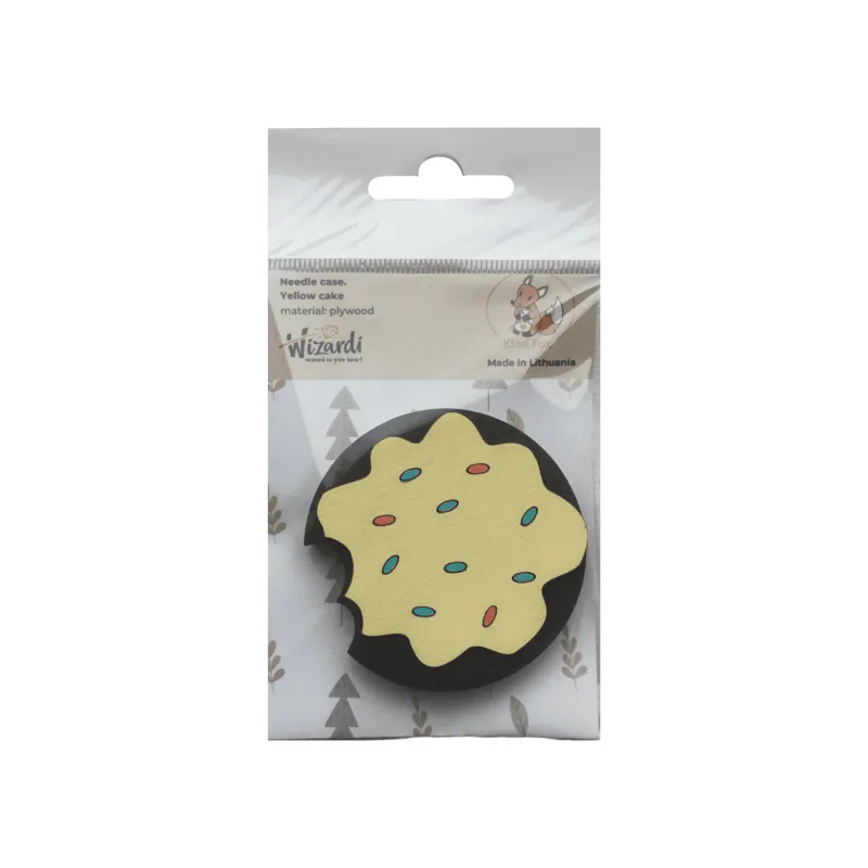 Étui à aiguilles en bois "Yellow cake" KF056/90