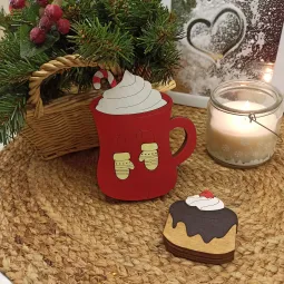 Medinė siuvimo adatų dėžutė "Tortas su vyšniomis" KF056/91