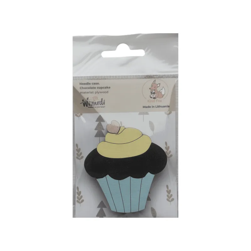 Holz Nadel Etui "Schokoladen Cupcake" KF056/92