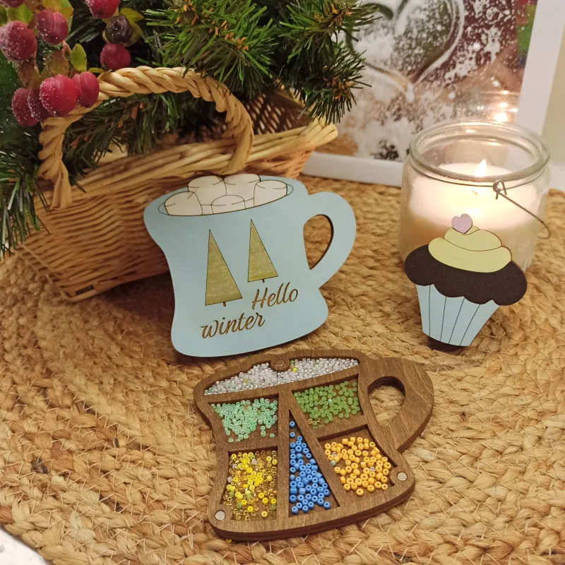 Holz Nadel Etui "Schokoladen Cupcake" KF056/92