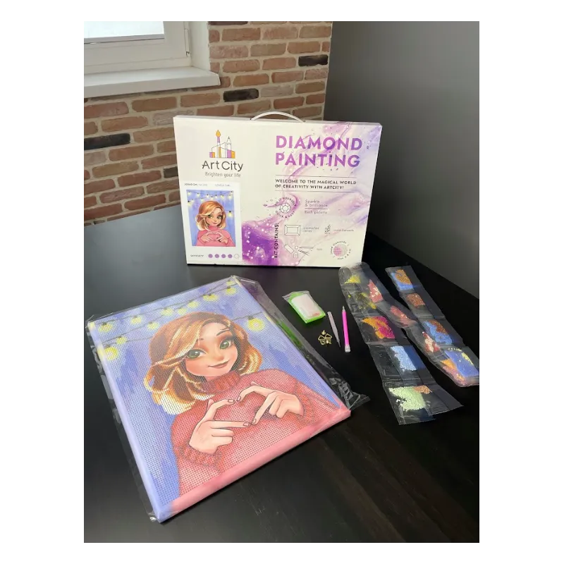 (Auslaufartikel) Diamantmalerei mit Unterrahmen "Liebes Mädchen" 30x40 cm VAC003