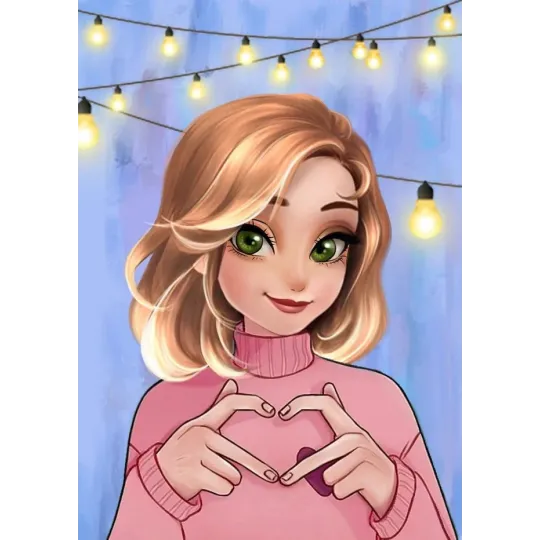 (Auslaufartikel) Diamantmalerei mit Unterrahmen "Liebes Mädchen" 30x40 cm VAC003