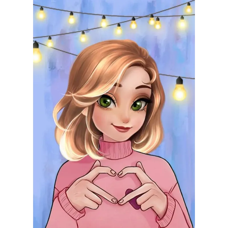 (Снято с производства) Алмазная живопись с подрамником "Милая девушка" 30x40 см VAC003