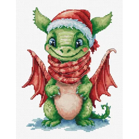 Kit de point de croix compté "The Happy Dragon" 14x18cm SB1406