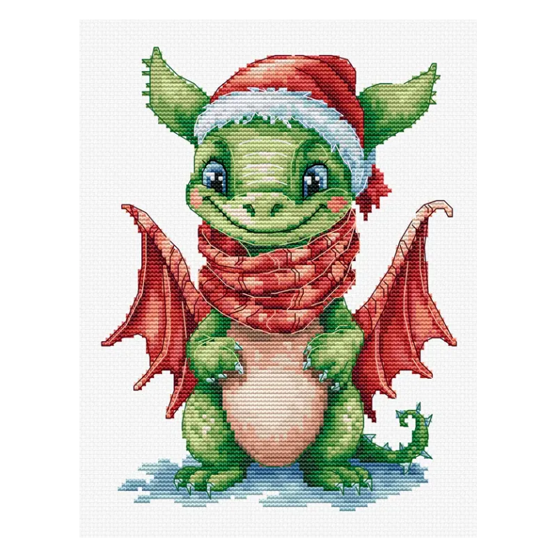 Kit de point de croix compté "The Happy Dragon" 14x18cm SB1406