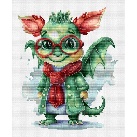 Kit de point de croix compté « L'Élégant Dragon » 15x18cm SB1407