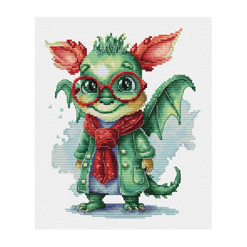 Kit de point de croix compté « L'Élégant Dragon » 15x18cm SB1407