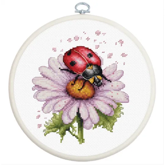 Counted Cross Stitch Kit with Hoop Included "Field Flower" SBC231