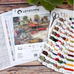 Kit de point de croix compté « Quiet Cove » 42x32cm SLETIL8077