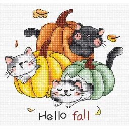 Skaičiuojamo kryželio rinkinys „Hello Fall“ 12x12cm SLETIL8078